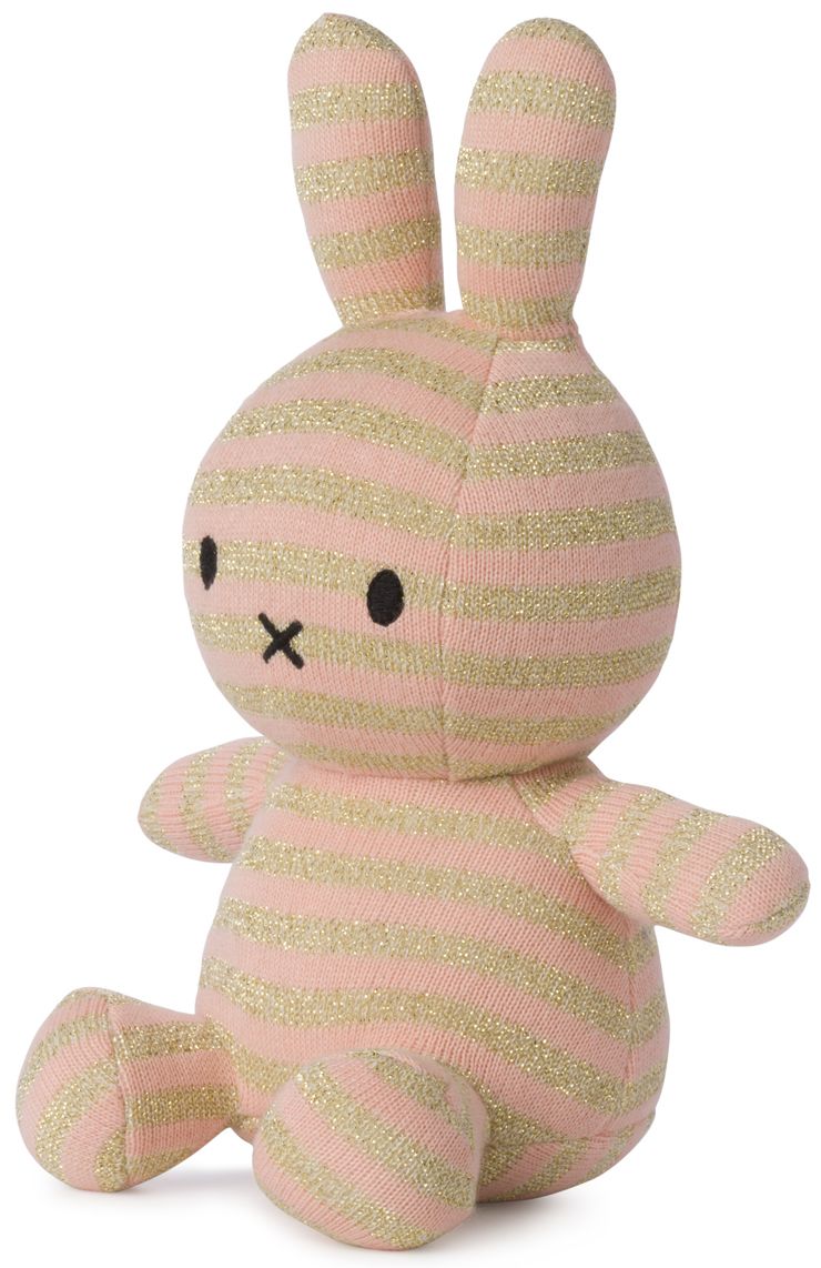 Miffy & Friends Miffy Organic Cotton Sparkle Stripe Pink 23cm