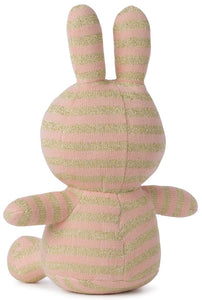 MIFFY & FRIENDS Miffy Sitting Organic Cotton Sparkle Stripe Pink (23cm)