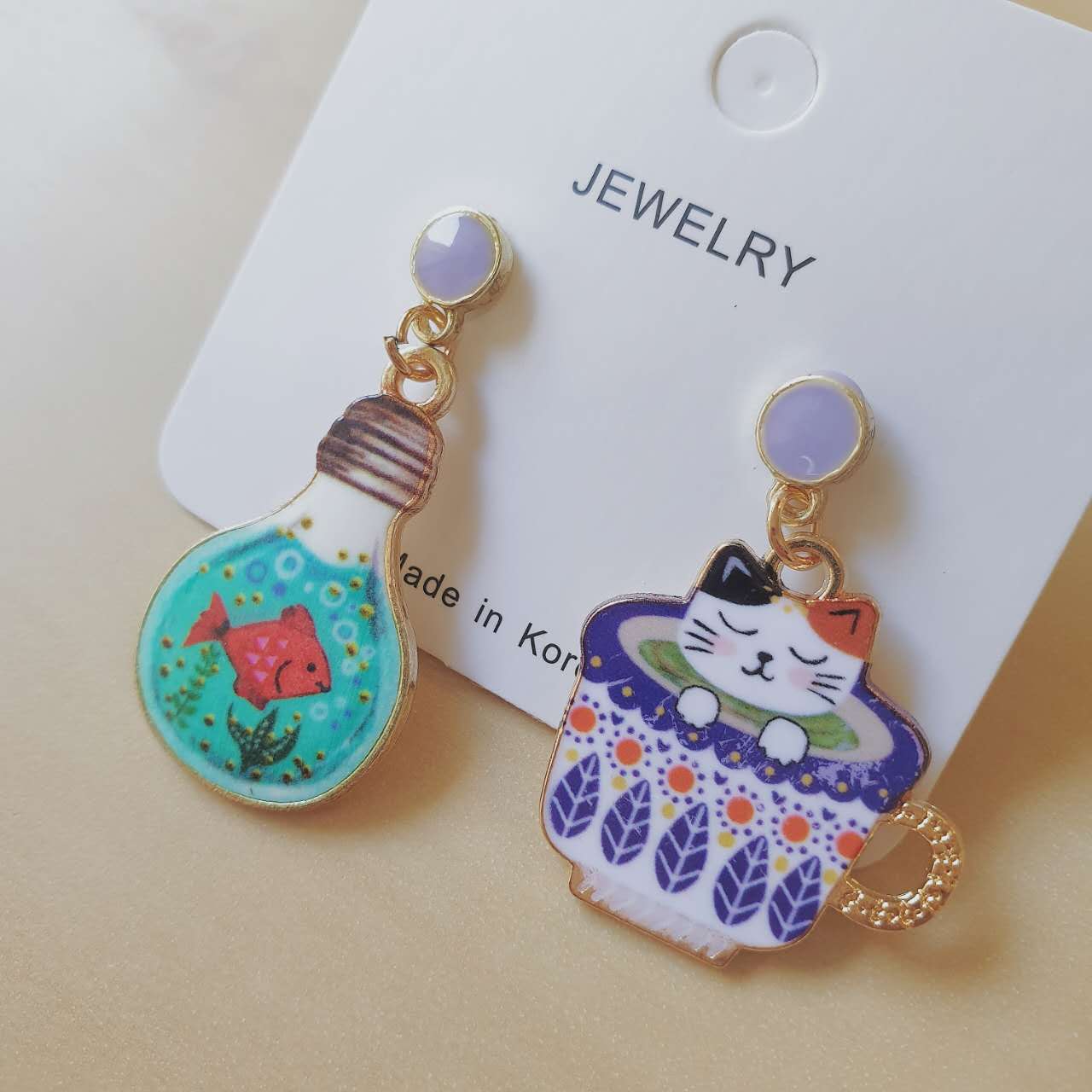 Luninana Earrings - Happy Cat Earrings - Calico XJ003