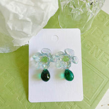 Load image into Gallery viewer, Luninana Earrings -  Crystal Jade Flower Earrings LL005
