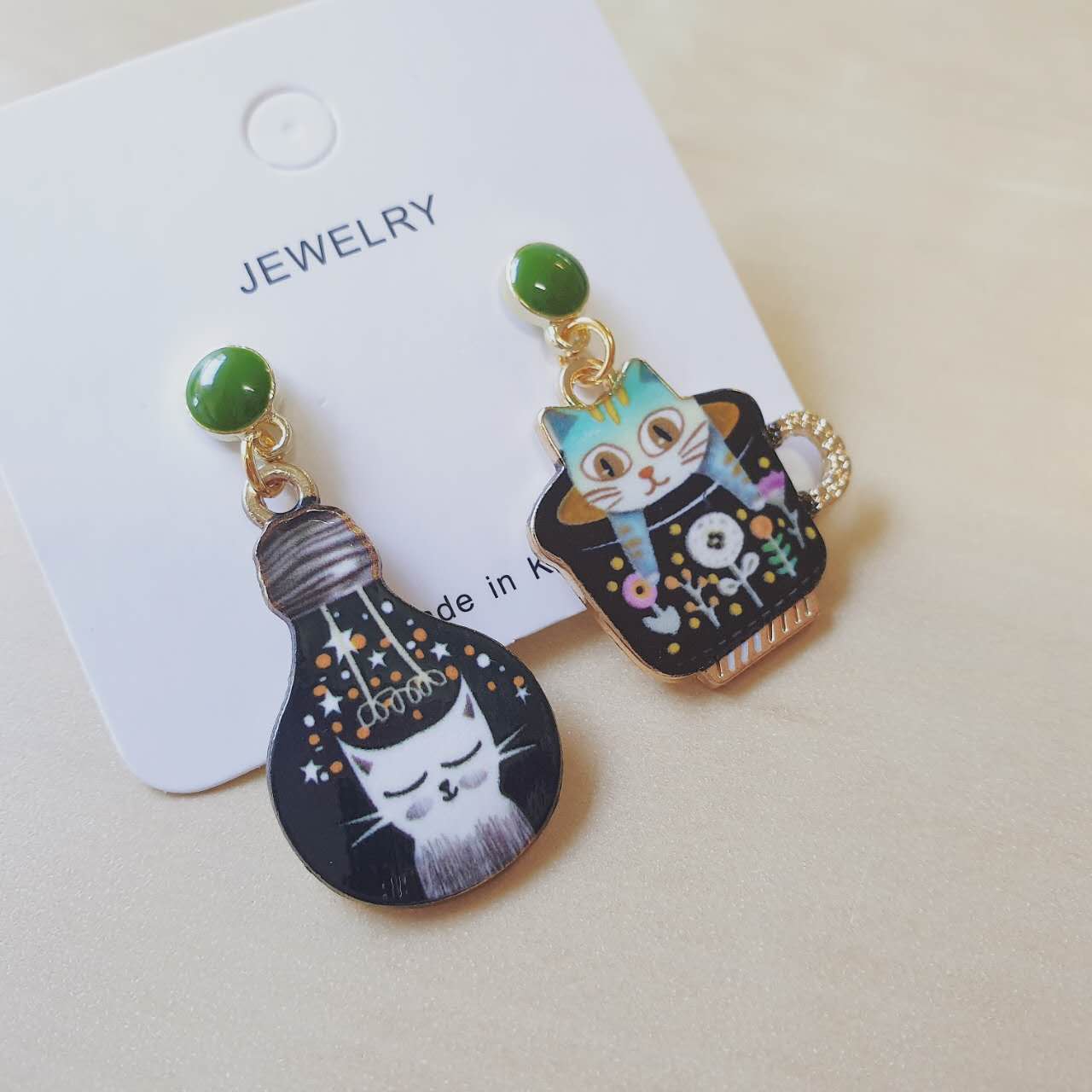 Luninana Earrings - Happy Cat Earrings- Chartreux XJ002