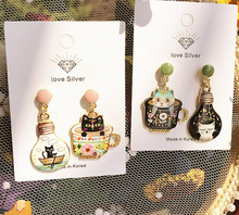 Load image into Gallery viewer, Luninana Earrings - Happy Cat Earrings- Chartreux XJ002
