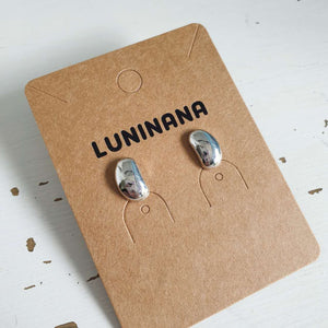 Luninana Earrings - Silver Bean Stone Earrings XX032