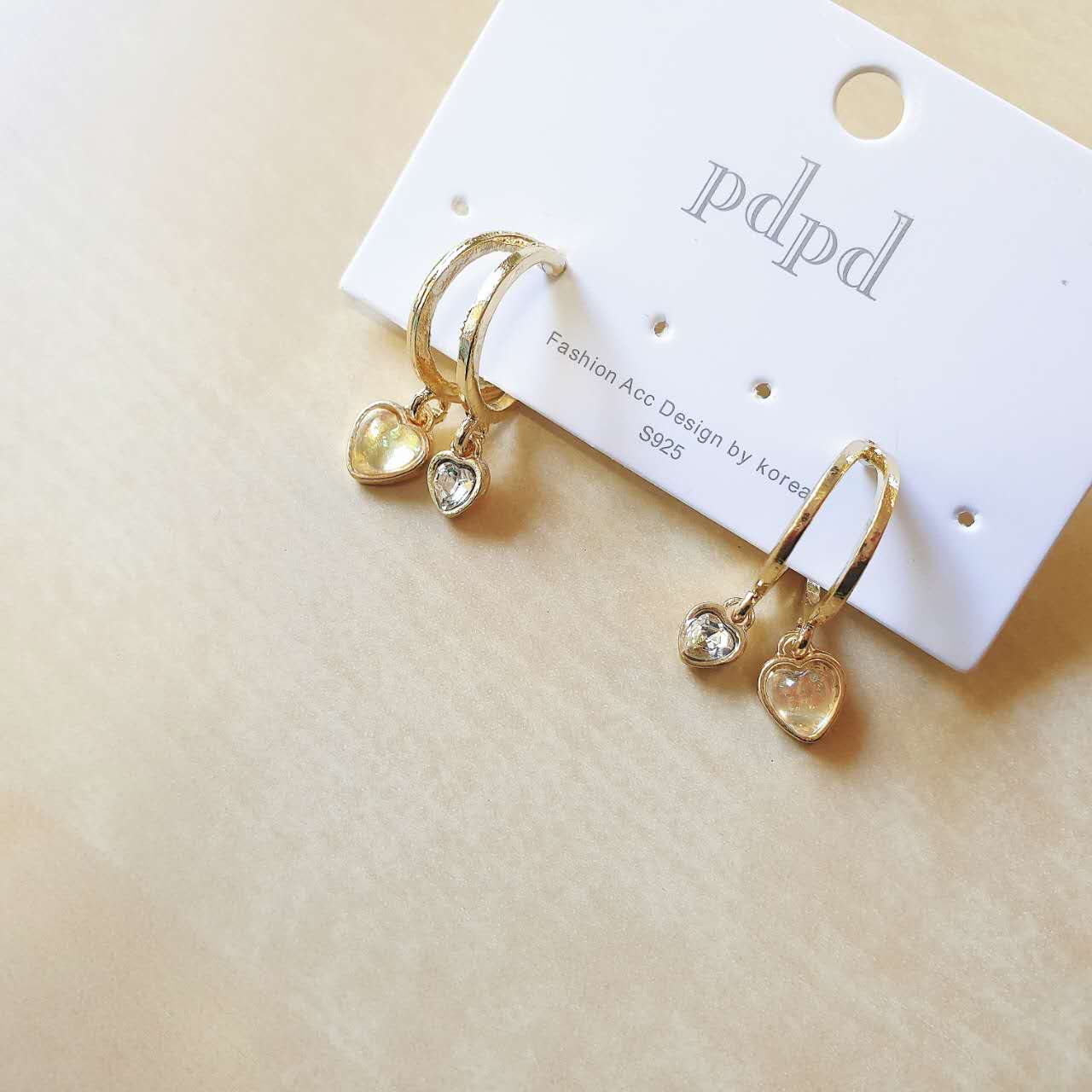 Luninana Earrings - French Styles Shiny Heart Earrings YX010