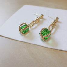 Load image into Gallery viewer, Luninana Earrings - Golden Green Crystal Earrings YX018
