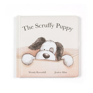 Jellycat Book The Scruffy Puppy (Bashful Black & Cream Puppy) 18cm
