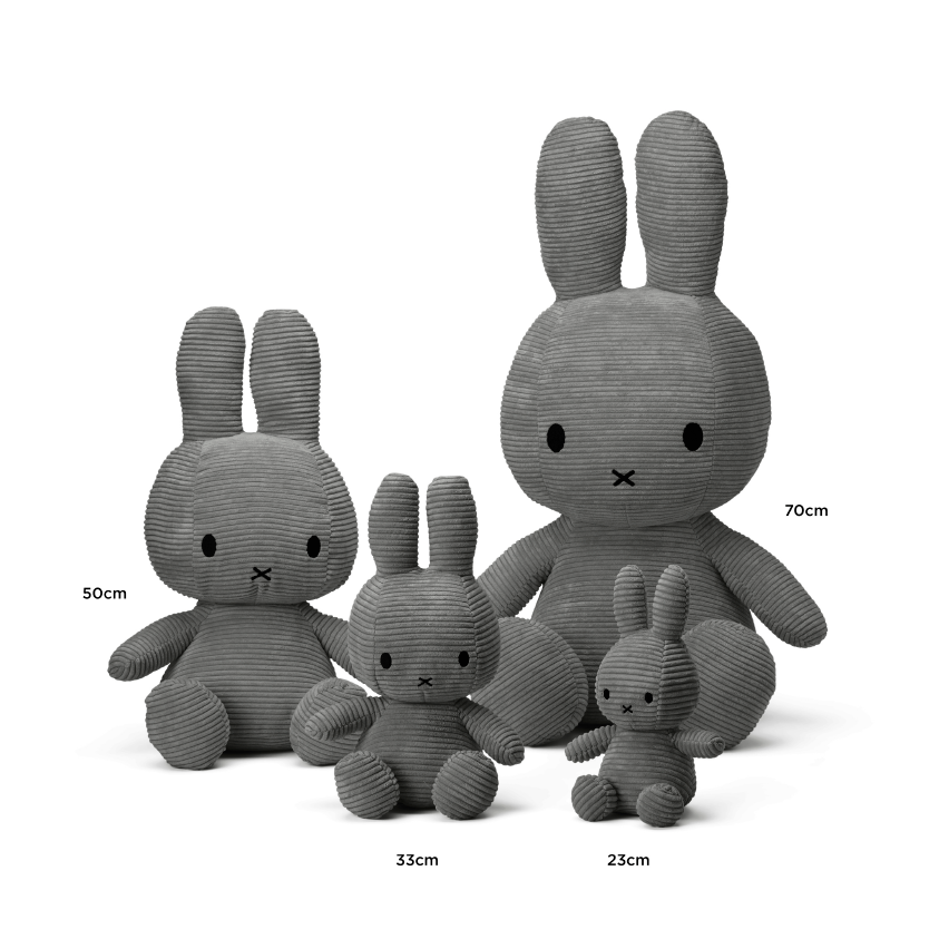 MIFFY & FRIENDS Miffy Sitting Corduroy Grey (70cm)