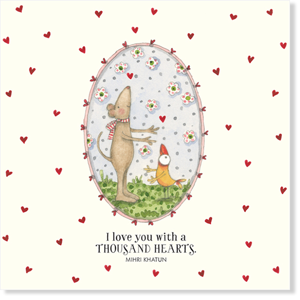 Affirmations - Twigseeds Love Card - I love you with a thousand hearts - K037