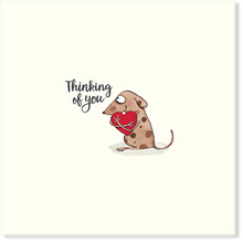 Load image into Gallery viewer, Affirmations - Twigseeds Thinking of You Card - Dog with Heart - K054
