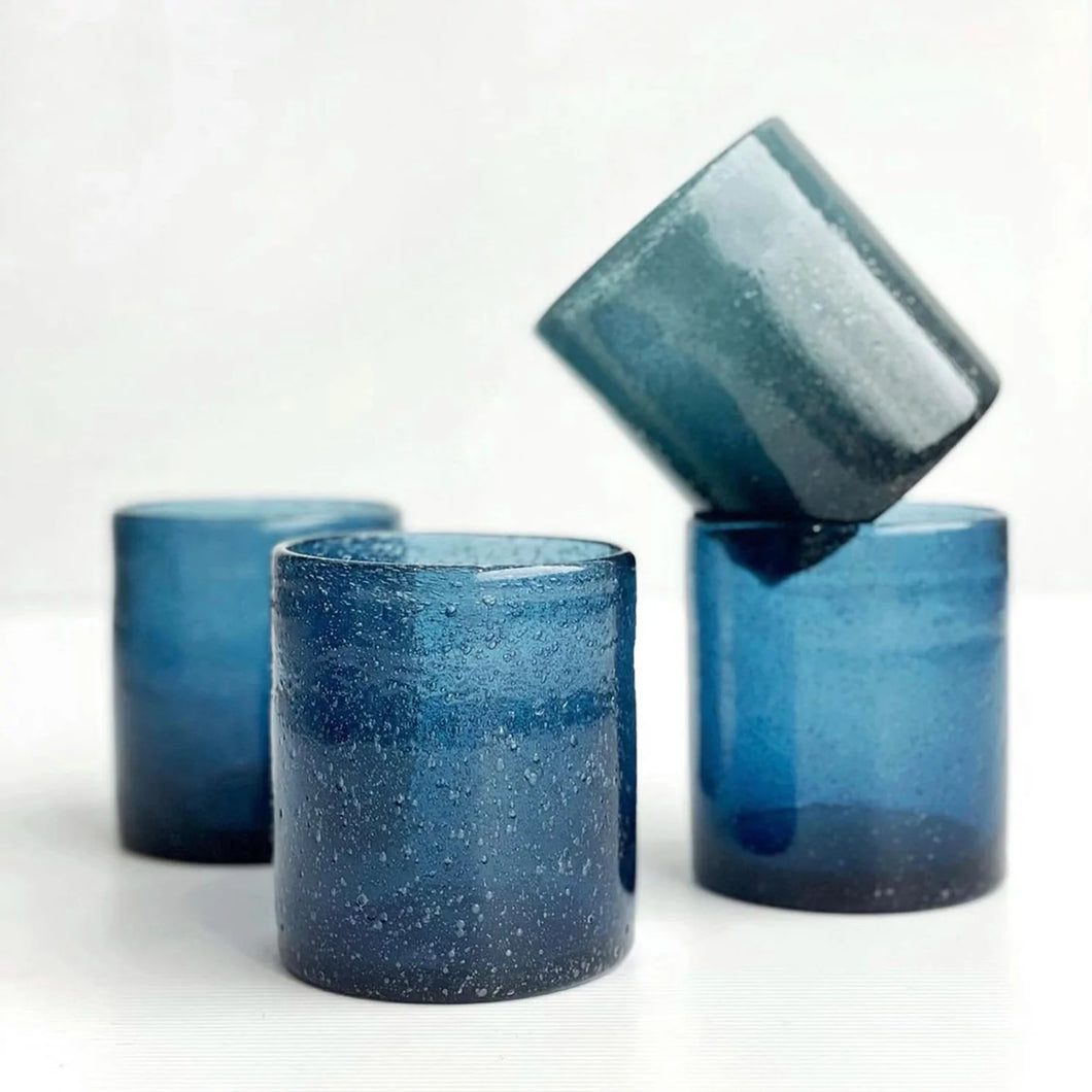 Kas-Mini Bubble Glass Tumbler-Blue