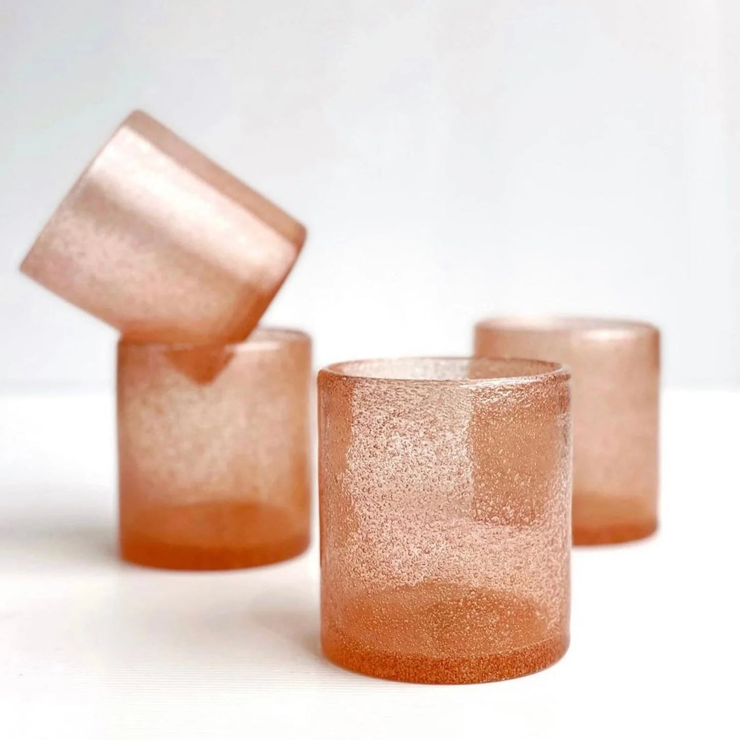 Kas-Mini Bubble Glass Tumbler-Blush