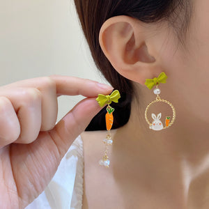 Luninana Earrings -  Easter Bunny with Carrot Earrings YBY045