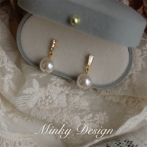 Luninana Earrings - Diamond-set pearl earrings YX005