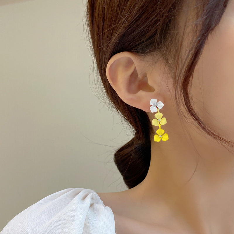Luninana Earrings -  Tassel Yellow Flowers Earrings YBY038