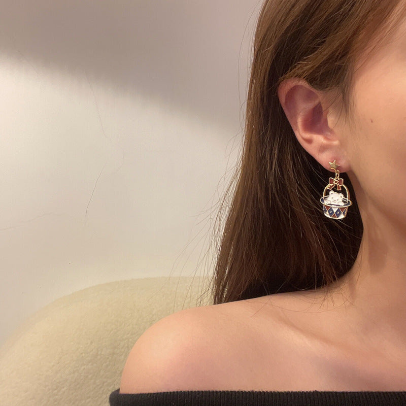Luninana Earrings -  Performing Bear Ribbon Earrings YBY026
