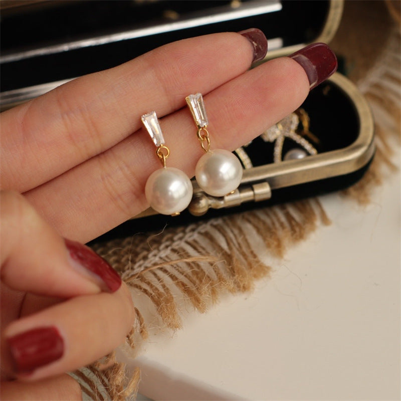 Luninana Earrings - Diamond-set pearl earrings YX005