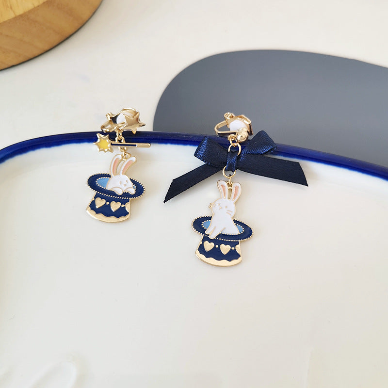 Luninana Clip-on Earrings - Magic Bunny Ribbon Earrings YBY025