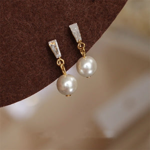 Luninana Earrings - Diamond-set pearl earrings YX005