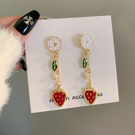 Luninana Earrings - Strawberry Floral Earrings YBY086