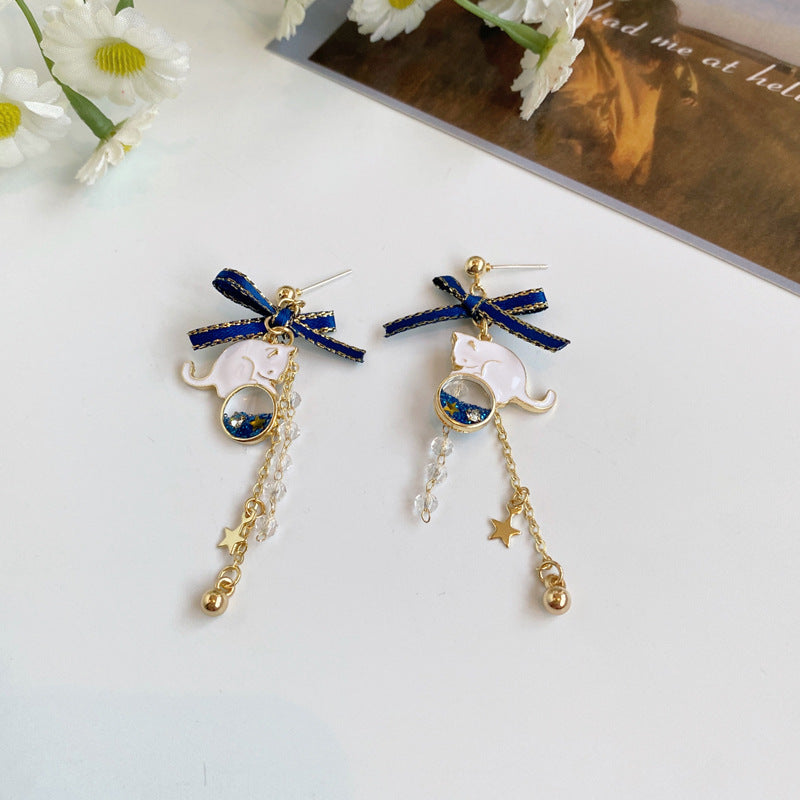 Luninana Earrings - Night Sky Cat Earrings YBY053