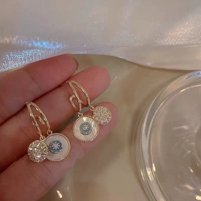Luninana Earrings - French Styles Blue Crystal Earrings YX015