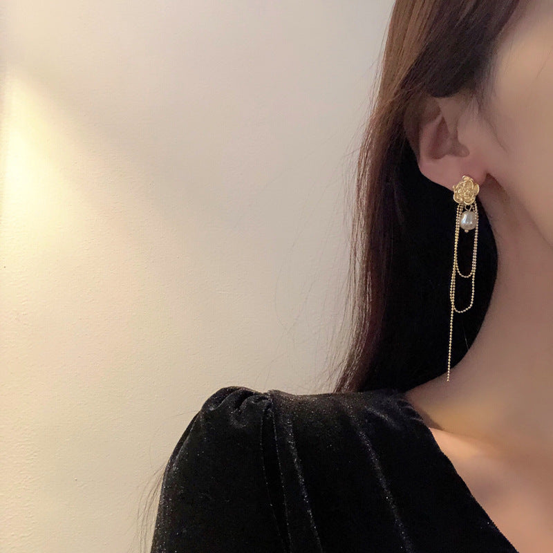 Luninana Earrings -  Elegant Golden Pearl Earrings YBY028