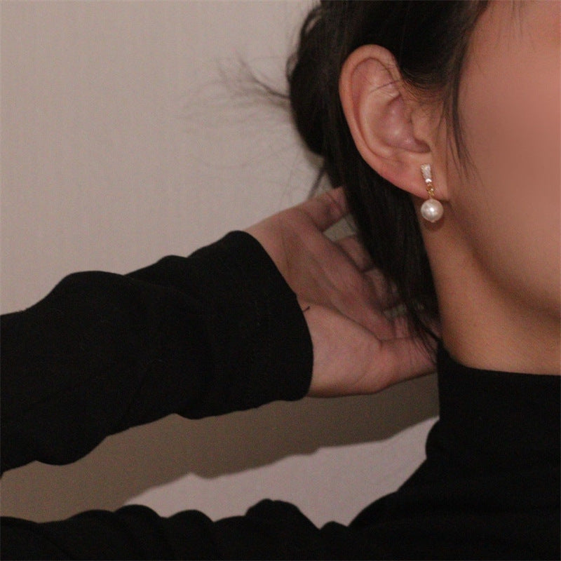 Luninana Earrings - Diamond-set pearl earrings YX005