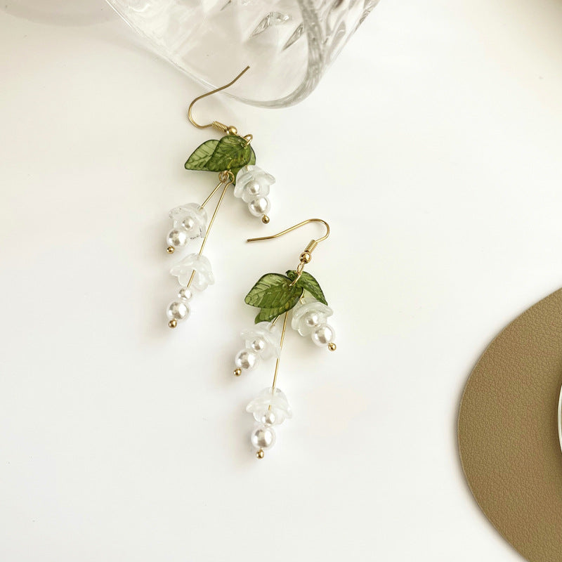 Luninana Earrings - Tassel White Bluebell Flowers Earrings YBY058
