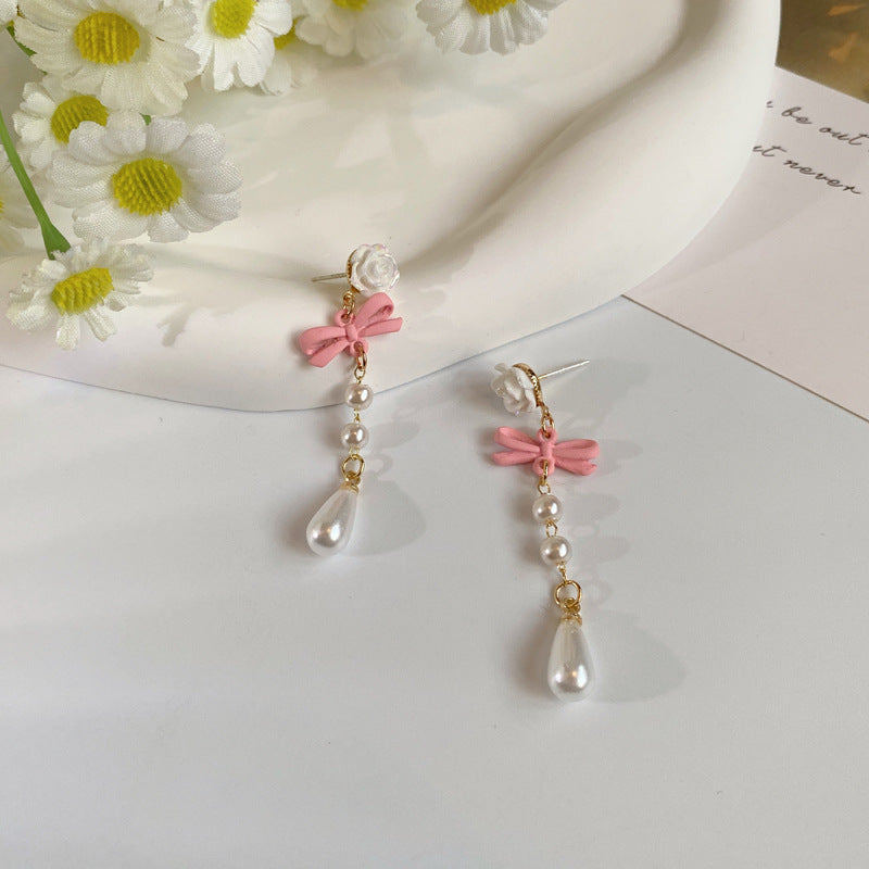Luninana Earrings - Classic White Flower with Pearl Earrings YBY092