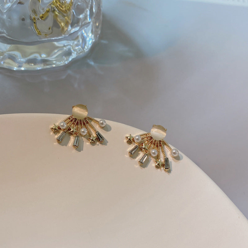 Luninana Earrings -  Shooting Stars with Pearl Earrings YBY032