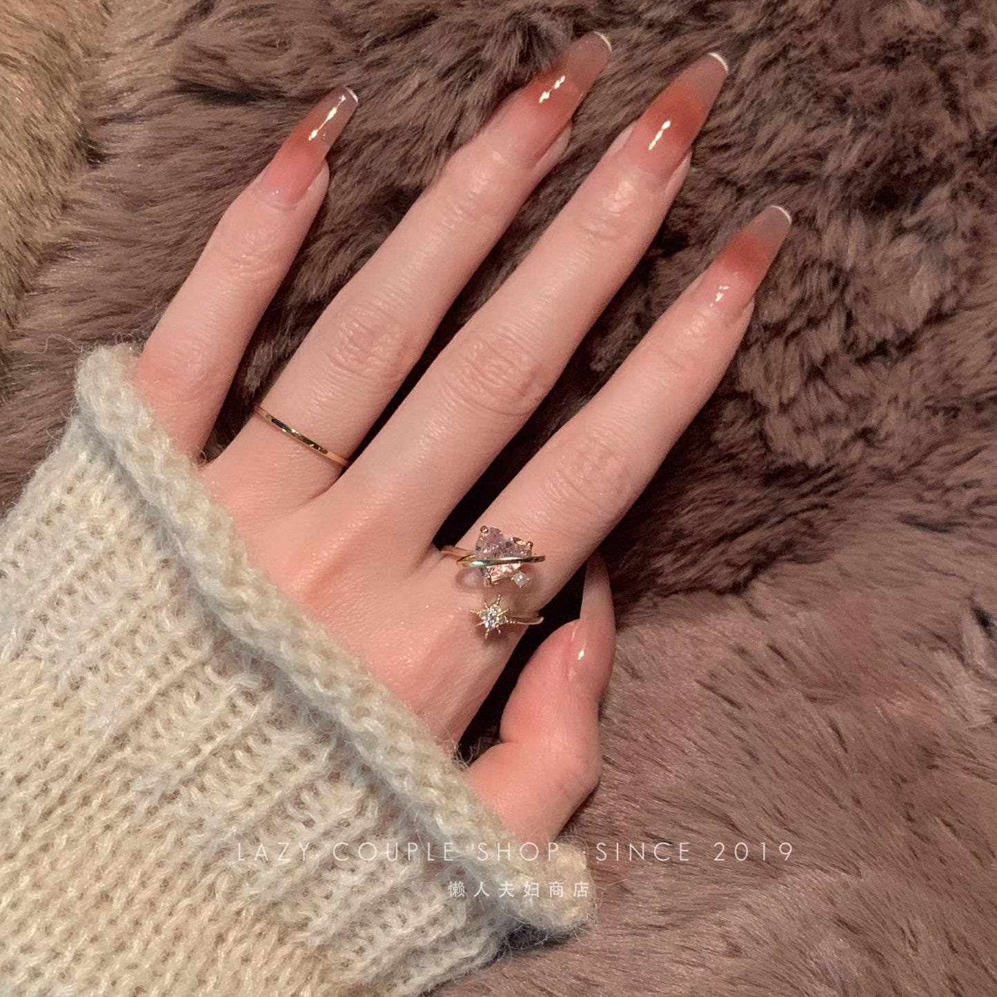 Luninana Ring - Dreamy Pink Heart Ring JZ0127