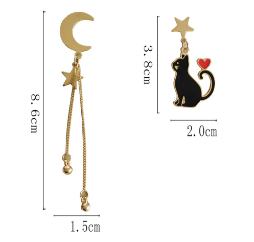 Luninana Earrings -  Mismatch White Cat Earrings YBY007
