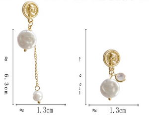 Luninana Earrings -  Classic Coin Pearl Earrings YBY008