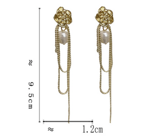 Luninana Earrings -  Elegant Golden Pearl Earrings YBY028