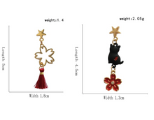 Load image into Gallery viewer, Luninana Earrings -  The Black Sakura Cat Earrings YBY011
