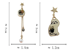 Load image into Gallery viewer, Luninana Earrings -  Lazy Coffee Cat Earrings YBY018
