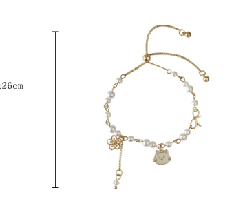 Luninana Bracelet - White Pearl Cat with Ribbon Bracelet YBY019