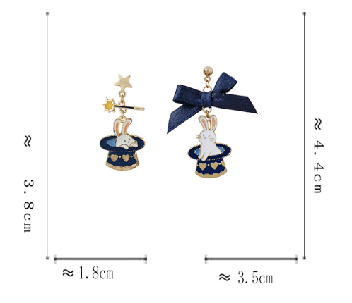Luninana Clip-on Earrings - Magic Bunny Ribbon Earrings YBY025