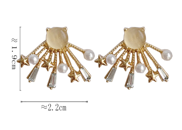 Luninana Earrings -  Shooting Stars with Pearl Earrings YBY032