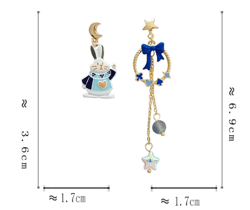 Luninana Clip-on Earrings - Bunny Jack of Heart YBY052