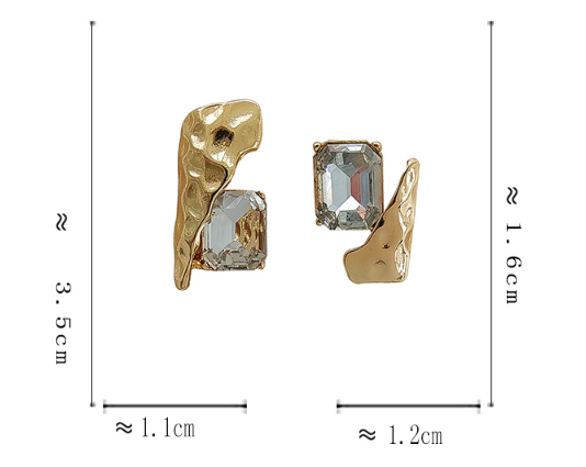 Luninana Earrings - Unique Shape with Gem Earrings YBY079