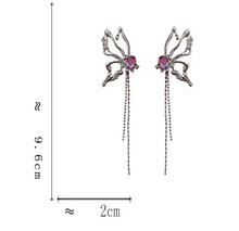 Load image into Gallery viewer, Luninana Earrings - Tassel Butterfly with Pink Gem Earrings YBY084
