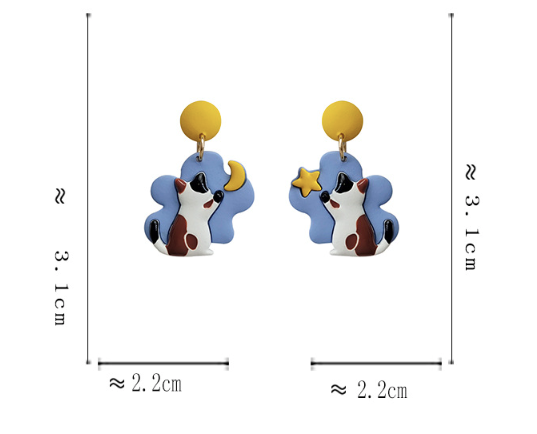 Luninana Clip-on Earrings - A Night With Calico Cat Earrings YBY089