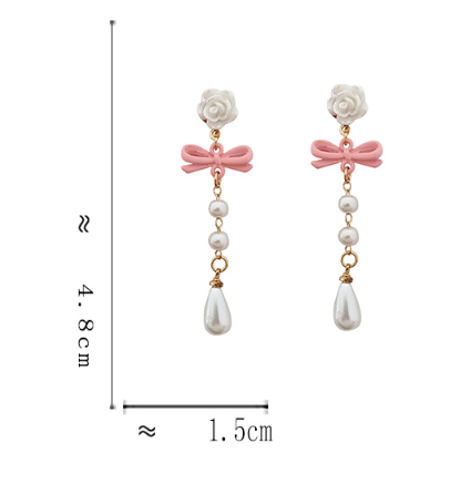 Luninana Earrings - Classic White Flower with Pearl Earrings YBY092