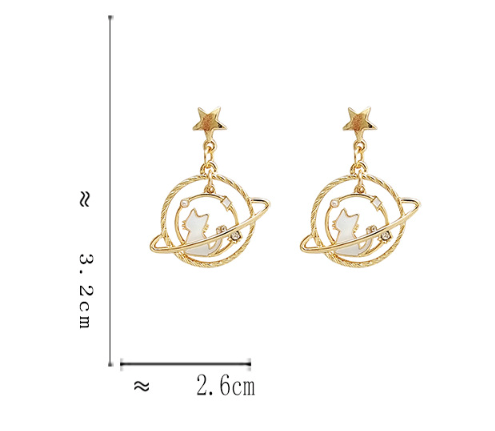 Luninana Earrings - Galaxy Kitten Earrings YBY063
