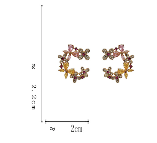 Luninana Earrings - The Ring of Floral Earrings YBY064