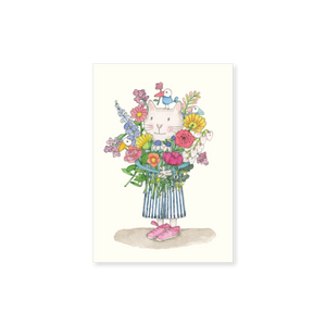 Affirmations - Twigseeds Mini Card - Cat with flowers - T342