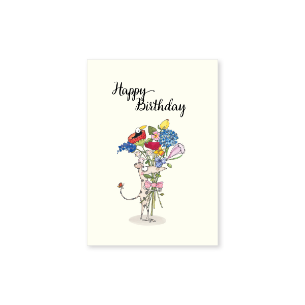 Affirmations - Twigseeds Mini Birthday Card -  Bunch of flowers - T353