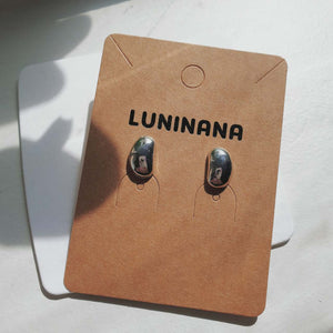 Luninana Earrings - Silver Bean Stone Earrings XX032