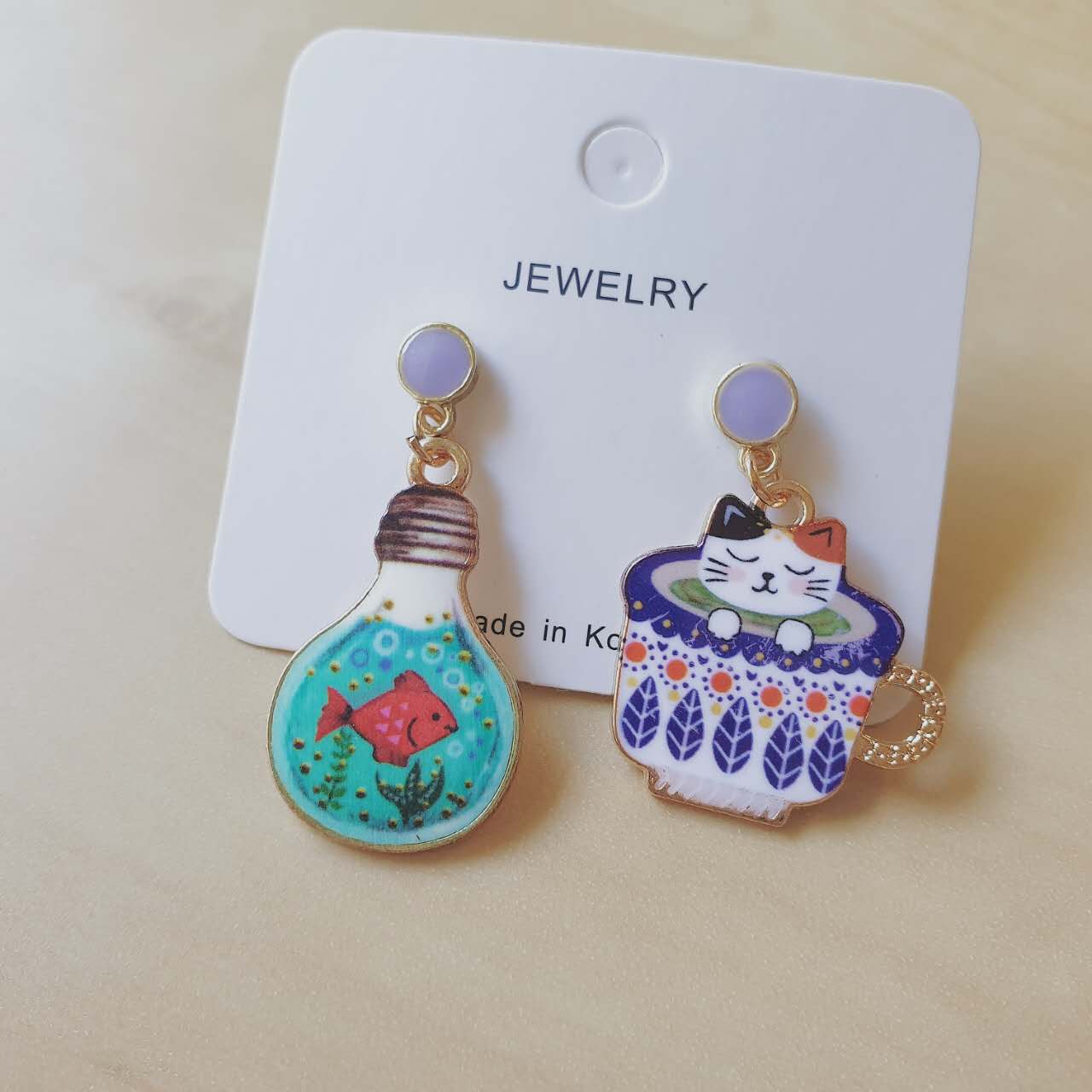 Luninana Earrings - Happy Cat Earrings - Calico XJ003